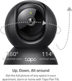 Tapo 2K Indoor Pan/Tilt Wired Security Camera - Works as a Baby Monitor & Pet Camera, Motion Detection, 2-Way Audio, Siren, Night Vision, No-Subscription Local Storage or Optional Cloud, C211 (2-Pack)