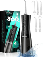 Portable Water Flosser for Teeth Pick - 4 Modes & 5 Tips, 300ML Cordless Design for Home Travel, IPX7 Waterproof, Rechargeable for Ultimate Clean, Ideal for Sensitive Gums and Braces BPA-Free