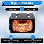 8000W/10000W Voltage Converter Transformer Step Up/Down 110V/220V Heavy Duty Transformer Power Converter Automatic Voltage Regulator Voltage Converter Circuit Breaker Protection (DT-10000VA)