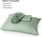 Bedsure Cooling Sheets Twin, Rayon Derived from Bamboo, Breathable & Soft Twin Sheets Set, Deep Pocket Up to 16 Inches, Hotel Luxury Silky Bedding for Hot Sleepers, Sage Green