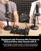 MAONO-MaonoCaster-Podcast Equipment Bundle for 2-includes All-in-one Audio Interface with Premium Mic Preamp, XLR Condenser Microphone, and 3.5MM Mic for Podcast Recording, Streaming, DJ (AME2 Duo)