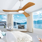 Gaizw 42 Inch Ceiling Fans with Light,3 Blade Ceiling Fan with Remote Control, Reversible Dimmable Wood Ceiling Fan for Kids Room Bedroom Garage Indoor Outdoor Use