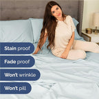 Twin XL Size 3 Piece Sheet Set - Comfy Breathable & Cooling Bed Sheets Set - Hotel Luxury Bedding for Women, Men, Kids, Teens, Boys & Girls - Deep Pockets, Soft and Wrinkle Free - Oeko-Tex - Ice Blue