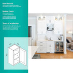 Wall Kitchen Cabinets, RTA Cabinets, White Shaker Cabinet, Wall Mounted, RTA Upper Cabinet, Modern for Kitchen and Bathroom with Door (White, 15" W x 42" H x 12" D)