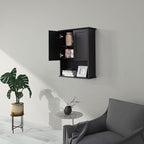 Black Bathroom Wall Cabinet 23x29 inch Wooden Bathroom Medicine Cabinet with 2 Doors and Adjustable Shelf, Wall Mounted Cabinet Over Toilet Storage Cabinet | 2 Doors, Adjustable Shelf, Wall Mounted, Over Toilet Storage