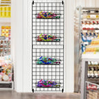 7RiversART Grid Wall Commercial Grade Gridwall Panels – Heavy Duty Grid Panel for Any Retail Display Wall Grid 2' Width x 4' Height, Black (Pack of 4) Easily Portable