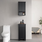 Bathroom Wall Cabinet with Single Door, Soft-Close Hinges, 15x27 inch Wooden Medicine Cabinet for Small Kitchen, Laundry, Entryway, Durable MDF Construction