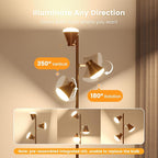 SIBRILLE 36W LED Tree Floor Lamp, Dimmable Tall Standing Lamp with Remote & Touch Control, 4 Color Temperatures Bright Floor Lamp, 3 Rotatable Light Modern Floor Lamps for Living Room Bedroom Office