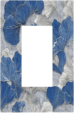 Bvtewkhz Abstract Blue Marble Plant Leaves 1 Gang Single Rocker Decorative Light Switch Covers Electrical Faceplate Switch Plates for Bathroom Kitchen Home