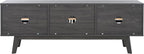 SAFAVIEH ESMA TV Stand for up to 65" Flatscreen – Distressed Black, Sliding Doors with Interior Storage, Entertainment Media Console (MED9640E)