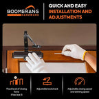 Boomerang Medium Duty Automatic Commercial Door Closer - D703 Hydraulic UL 3 hr. Fire Rated Closer, Surface-Mounted Size 3 for Home & Light Commercial Doors, Dark Bronze (US10B)