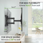 USX MOUNT UL Listed TV Wall Mount for 42"-84" TVs up to 110lbs and 8"-24" Wood Studs, TV Mount with Tilt, Swivel & Extension, Wall Mounts Bracket with Dual Articulating Arms, Max VESA 600x400mm
