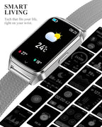 Fitness Tracker Watch for Women Men, Step Counter Compatible with iPhone Android, IP68 Waterproof Activity Tracker with Sleep Monitor, 110+ Sports Pedometer (Minimalist, Cold Steel Silver, 1.57)