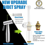 Handheld Bidet Toilet Sprayer, White Bidet Spray for Toilet, Cloth Diaper Sprayer with Backflow Preventer, Adjustable Water Jet Spray with 7.9" Long Wand