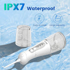 WellLeo Water Flossers for Teeth, Portable Oral Irrigator Rechargeable Water Dental Flosser Pick with High Pressure 5 Jet Tips, IPX7 Travel Water Flossing for Brace Teeth Cleaner Gum Care
