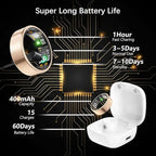 Smart Health Ring for Women Men, Fitness Tracker Ring with Heart Rate, Blood Oxygen, Sleep Tracker, Step Tracker, No Subscription Fee, IP68 Waterproof Smart Ring for iphone & Android (Rose Gold, 12#)