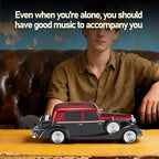 WSTER WS-1934 Retro Classic Car Bluetooth Replica Speaker – Wireless HD Sound with FM Radio,TWS Stereo,LED Party Lights,Built-in Microphone Hands-Free Call, Surprise Portable Gift for Party Use(Red)