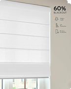 Graywind Smart Roman Shades Compatible with Alexa Google WiFi Hardwired Automatic Blind Remote Light Filtering Plain Fold Soft Roman Window Shades for Windows Doors, Custom Size (Matelasse White)