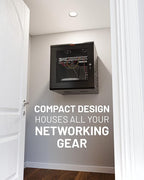 ECHOGEAR 12U Network Rack - Enclosed Wall Mount Rack Kit Includes 2X 1U Shelves, Pre-Mounted Fan, Lockable Door & Hardware - 600mm Depth Fits All Your AV Gear