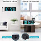 XREXS Large Digital Wall Clock with Remote Control, 17.2 Inch LED Large Display Count Up & Down Timer, Adjustable Brightness Alarm Clock with Day/Date/Temperature for Home, Gym, Office and Classroom