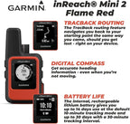 Wearable4U - Garmin inReach Mini 2 Satellite Communicator (Flame Red) with Power Pack Bundle