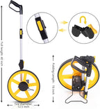 Zozen Measuring Wheel, Folding Portable Distance Measuring in Feet, Double Collapsible | One Key to Reset/Kickstand to Keep Stand/Starting Point Arrow and Cloth Carrying Bag, [0-9,999 Ft].