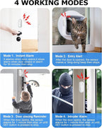 SanJie Adjustable Volume Door Alarm Sensor for Home Security & Child Safety, 120dB Burglar Alarm with 4 Modes - Wireless Window & Entry Alert for Pool, Office, Shop, Business