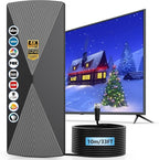 TV Antenna Indoor, 2025 Long Range Antenna for Smart TV with Amplifier Signal Booster for Local Channels,Digital inddor Antenna for All Older TV's-Supports 4K 1080p -33ft Long Cables