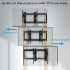 HOME VISION Ultra-Large TV Mount Bracket for 32-90 Inch TVs, Supports up to 132lbs with Sliding Design, Heavy Duty TV Wall Mount for up to 24" Studs with Swivel, Tilt, Max VESA 600x400mm, HVX601