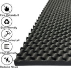 KTOESHEO 4 PCS Acoustic Panels,48''X24''X2'' Egg Crate Foam Soundproof Foam Wall Panels,High Density Fireproof Noise Cancelling Foam Studio Foam Panel,Noise (Black)