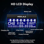 18650 Battery Charger, MIEKLALE 8+2 Bays Smart Universal Battery Charger with LCD Display for Rechargeable Batteries Li-ion LiFePO4 RCR123 16340 26650 10440 14500 & 9V, NiMH NiCd AAA AA(8+2Slots)