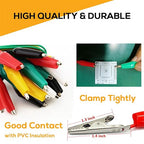 10PCS Premium Alligator Clips Electrical, 5 Colors Test Leads with Testing Probes, Crocodile Jumper Wires Cable with Alligator Clips for Electrical Testing, Circuit Connection, Electronic Experiments