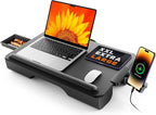 SAIJI Laptop Lap Desk, Portable Laptop Desk for Bed - Fits Up to 17" Laptops & MacBook,Lightweight Lap Tray Table with Storage Drawer, Lap Desk with Cushion, Lap Stand for Bed & Couch