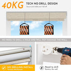 Persilux Smart Motorized Blinds with Remote, No Drill Automatic Roller Shades for Indoor Windows, Blackout Linen Fabric, Electric Blinds for Windows, Nature Cream C153BO-2, Custom Size