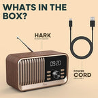 Fuse Hark Bluetooth Radio Speaker | Wireless 10W Charger | FM Radio Speaker with Bluetooth & AUX Input | Alarm Clock | 3 Level Dimmer | Charging Block Included