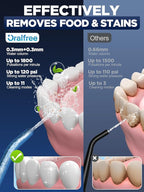 Oralfree Water Dental Flosser Cordless for Teeth Cleaning - 4 Modes Oral Irrigator 300ML Braces Flossers Cleaner, Rechargeable Portable IPX7 Waterproof Powerful Battery for Travel Home