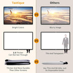 Taotique Projector Screen 72 inch, Movie Projector Screen 16:9 HD Foldable and Portable Anti-Crease Indoor Outdoor Projection Double Sided Video Projector Screen for Home, Party, Office, Classroom