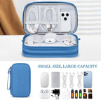 FYY Electronic Organizer, Travel Cable Organizer Bag Pouch Electronic Accessories Carry Case Portable Waterproof Double Layers Storage Bag for Cable, Cord, Charger, Phone, Earphone, Medium Size, Cyan