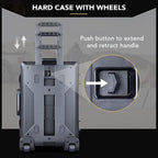 Lykus HC-5220 Waterproof Hard Case with Wheels and Customizable Foam, Interior Size 20.5x14.2x9.7 inch, Suitable for camera, lens, drone, mic, flashlight, projector, electronics, tools, and more