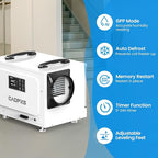 CADPXS Crawl Space Dehumidifier, 125 Pints Commercial Dehumidifiers with Drain Hose, Dehumidifier for Crawlspace, Basements & Water Damage Use, Auto Defrost & Memory Restart, cETL Listed