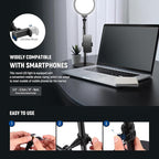 NEEWER Basics 7" Desk Ring Light for Video Recording, 10W Dimmable Full Screen Key Lighting with Stand&Phone Holder for iPhone Computer Laptop Vlog Live Streaming Video Conference, R06
