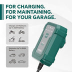 VEBU Motorcycle Trickle Charger 800mA Smart Battery Charger & Maintainer - Automatic for 6V/12V Lead Acid/Lithium Batteries, Plug & Play for Car Motorcycle Boat RV