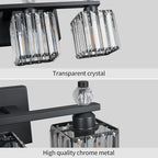 FDPBY Sand Black Bathroom Vanity Lights Crystal Vanity Light Bathroom Lighting Fixtures 3 Light Modern Vanity Lighting Fixtures