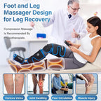 comrelax Air Compression Leg Massager for Circulation and Recovery Full Leg Massager with Cold Therapies 3 Modes 3 Intensities Sequential Compression Device for Pain Relief