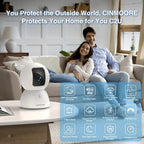 CINMOORE 3K Indoor Camera with 64GB Card, Human/Pet/Facial AI Detection, Dog/Cat/Pet Camera Indoor with Phone APP, 5GHz 2.4GHz Dual Band Wi-Fi 6, 360 Pan Tilt Auto Tracking, Night Vision, 2-Way Talk