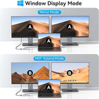 HODO USB C to Dual HDMI Adapter Docking Station Dual 4K 60Hz Monitor, USB C Hub with 2 HDMI, 2*USB A Port, PD 100W, Monitor Dock Compatible for HP Elitebook,Dell XPS 13 15 etc (Silver)