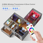 BTF-LIGHTING RB3 2.4G Wireless Touch RF Remote for SPI Chasing RGB RGBW LED Strip Light 4 Zone Control Match with SP530E SP630E SP633E SP634E SP638E SP639E SP63BE