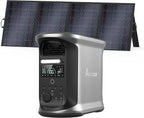 AMPACE Andes 1500 Power Station with 400W Solar Panel, 2400W/1462Wh Solar Generator with 3 AC Outlets, AC 1800W Fast Charging, APP Control Battery Backup for Home, Camping & RVs