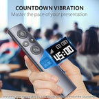 Norwii N95s BLE Presentation Clicker with Digital Pointer for PowerPoint Presentation on TV Screen and Projection Screen, Wireless Presenter Remote with Countdown Timer (Green Light-USB-A)