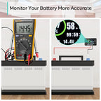 LNEX 500A Shunt Battery Monitor, 2.4" Color Screen RV Monitor with 16ft Shielded Wire, Support High Low Voltage Programmable Alarm for 8-100V Lifepo4, Lithium Sealed, Gel, Flooded Battery